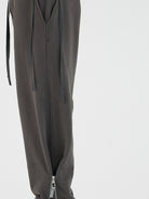 BLINDNOPLAN Adjustable Zip Hem Cotton Sweatpants in Gray - On Model