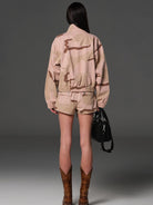 SMFK Cotton Blend Cargo Shorts in Pink - On Model
