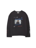 SOD Keanu Graphic Waffle Knit Top in Gray