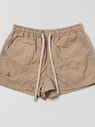 SMFK Lightweight Drawstring Track Shorts in Beige
