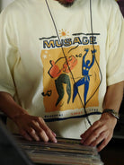 USAGE Heavyweight Graphic Cotton T Shirt in White - On Male Model