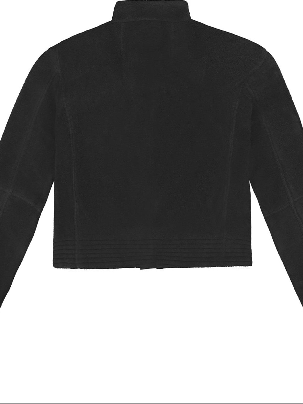 FaxCopyExpress Detachable Pad Cropped Fleece Jacket in Black