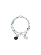 BLACKHEAD Double Layer Cat Charm Bracelet in Silver