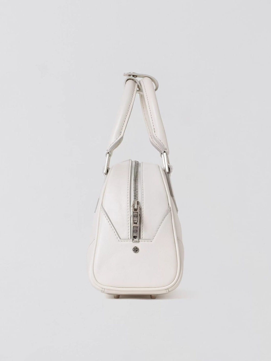 SMFK Phantom Leather Top Handle Bag in White