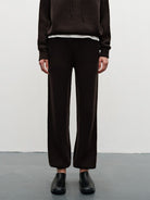 MSBEAST Merino Wool Hoodie Jogger Set in Brown - On Model