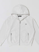 SMFK Cotton Wool Oversized Zip Up Hoodie in White