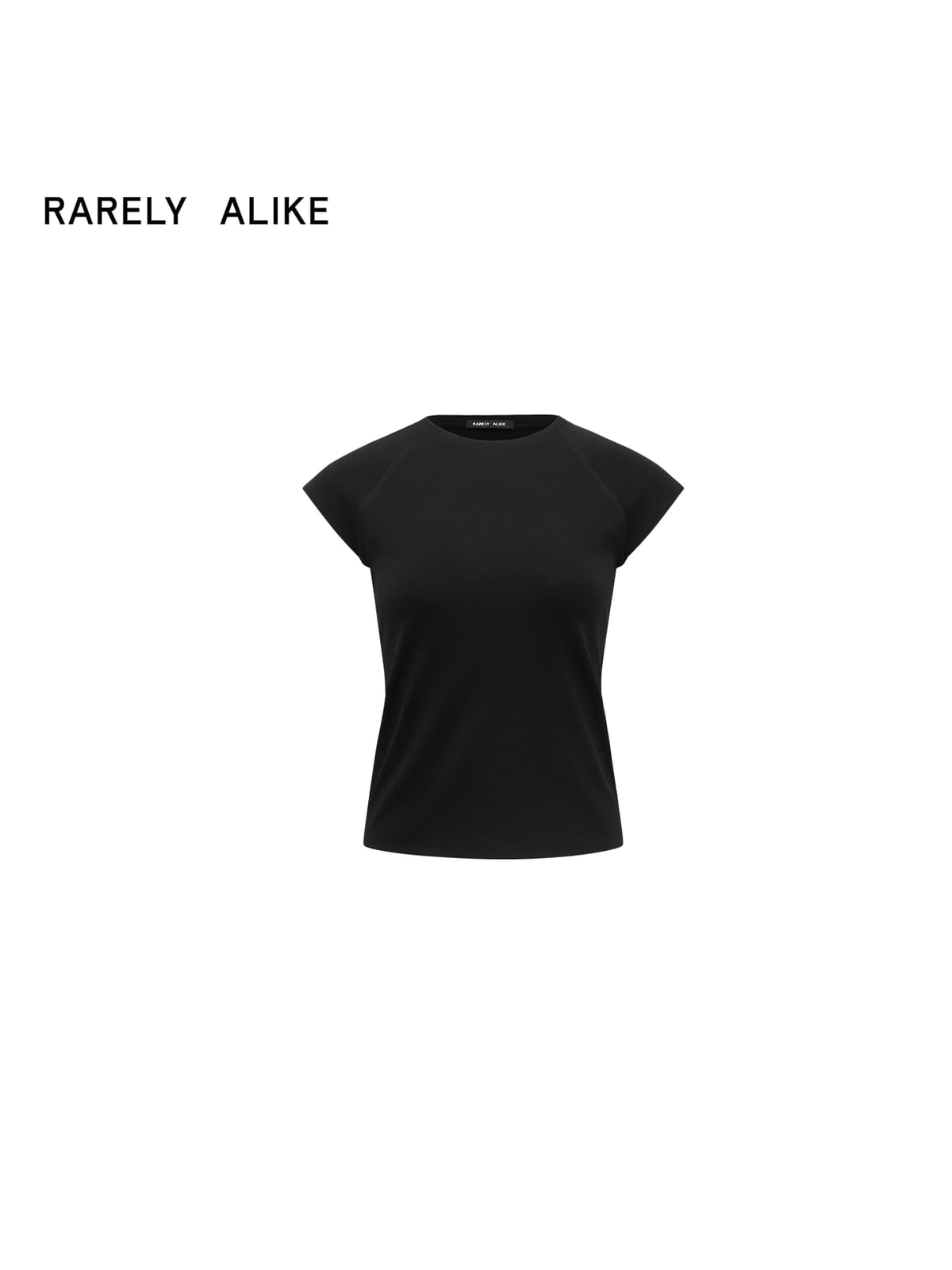 RARELY ALIKE Raglan Cap Sleeve T Shirt in Black