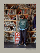 USAGE Heavyweight Raglan Graphic Sweatshirt in Green - On Male Model