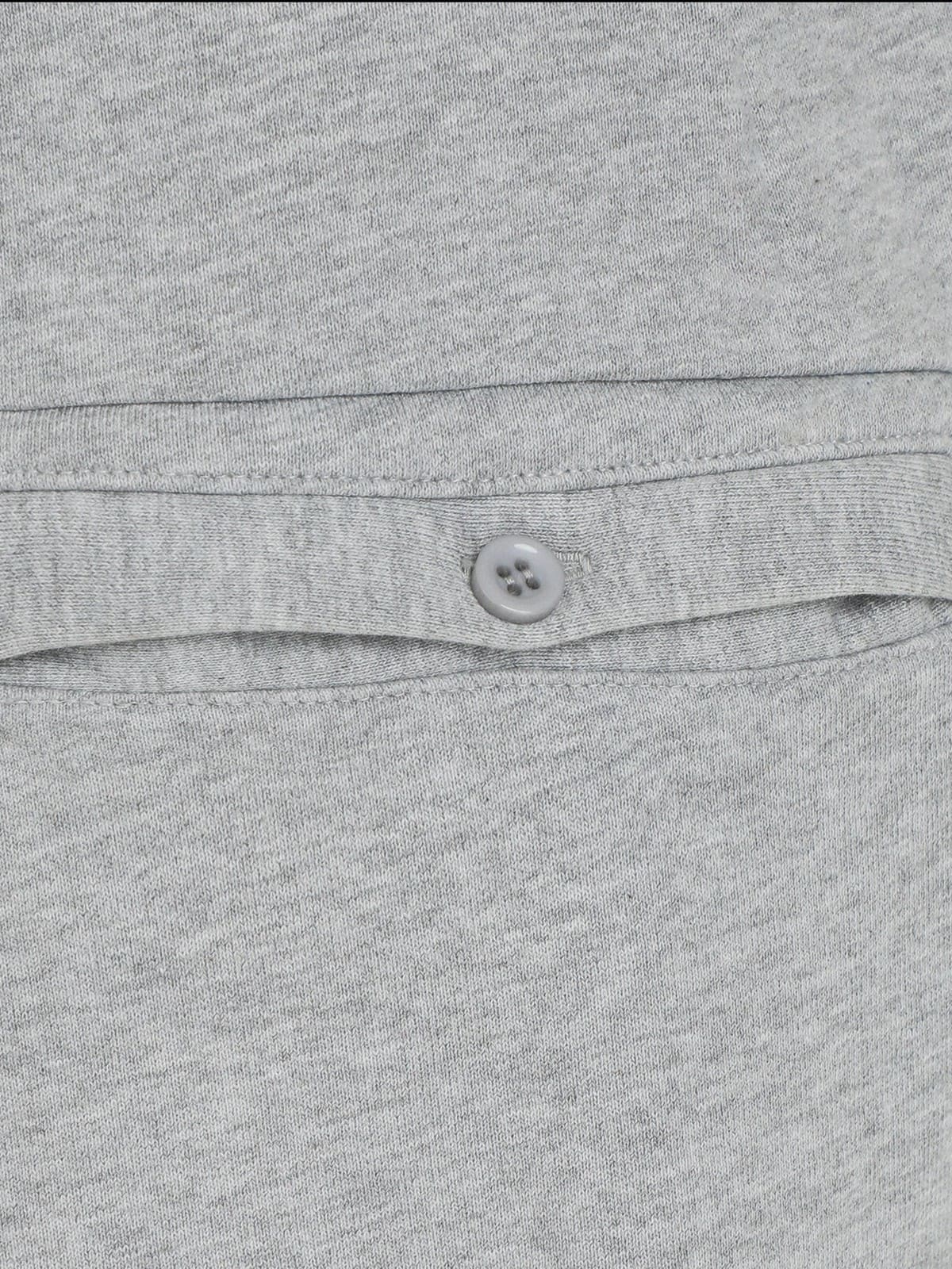 MASONPRINCE Wide Leg Inverted Pleat Sweatpants in Gray - Detail