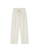 MEDM Lightweight Wide Leg Track Pants in White
