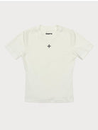 SMFK Embroidered Cross Crewneck Tee in White