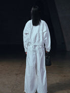 SMFK Zip Up Polyamide Track Jacket in White - On Model