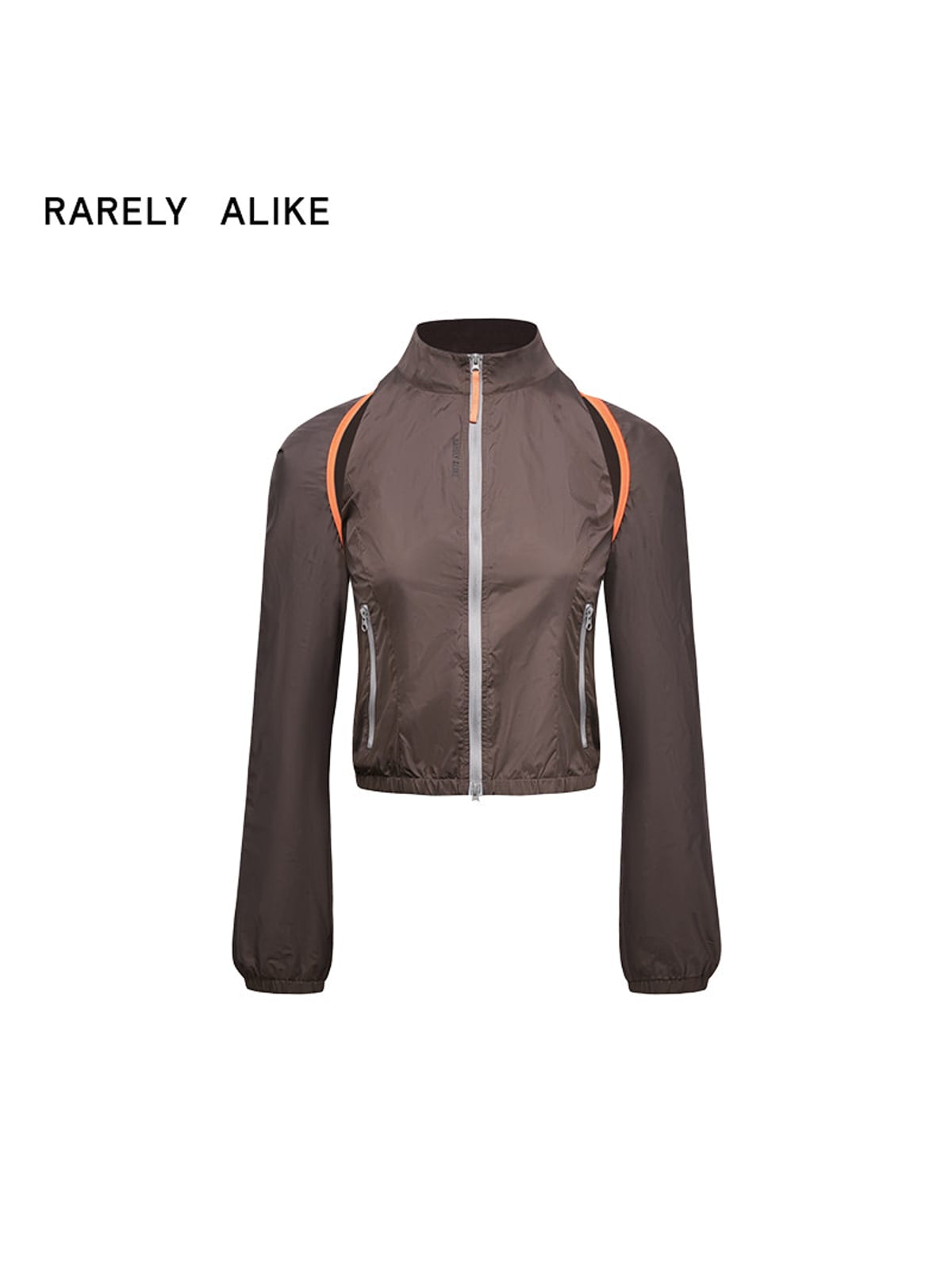 RARELY ALIKE Detachable 2 in 1 Nylon Sports Jacket in Brown