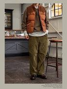 USAGE Graphic Two Tone Cotton Sweatshirt in Brown - On Male Model