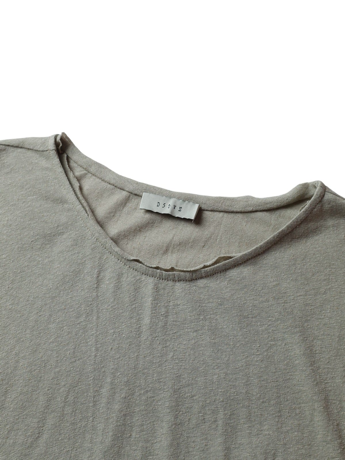 D5ove Irregular Linen Cotton T Shirt in White - Detail