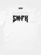 SMFK Metallic Logo Cotton T Shirt in White
