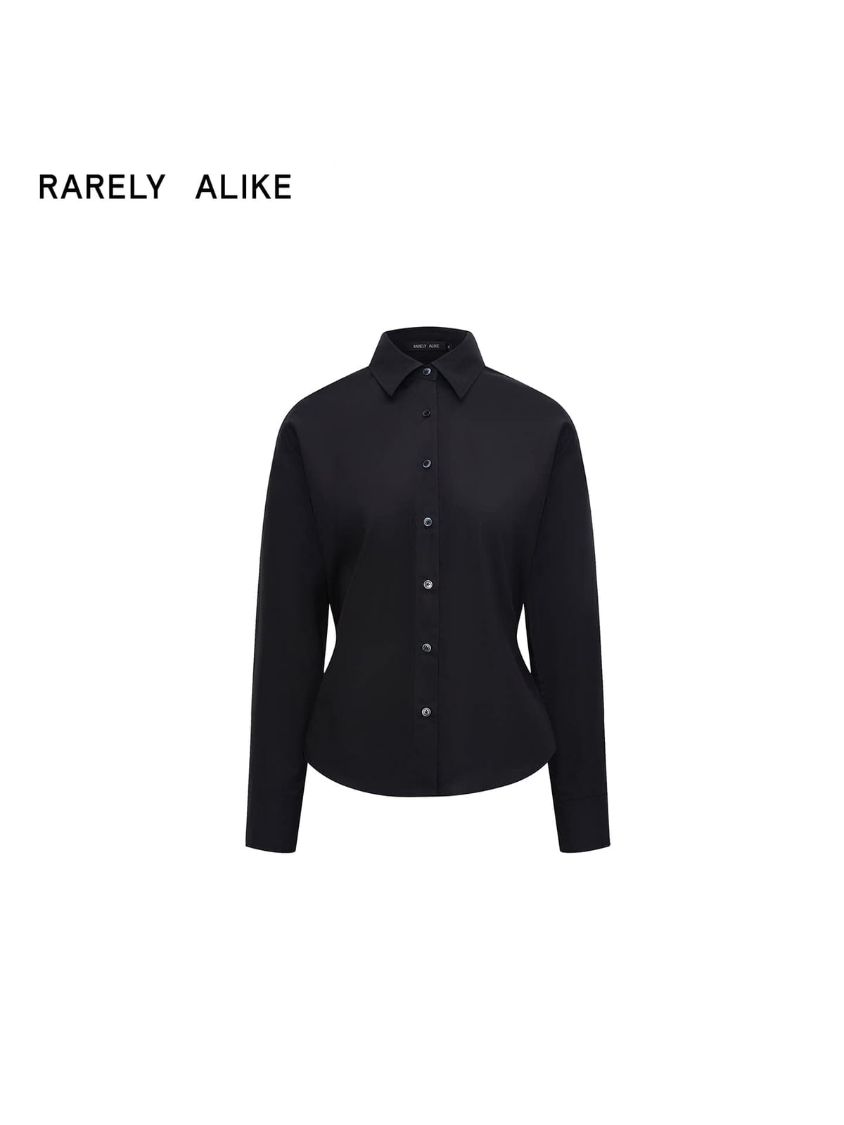 RARELY ALIKE Two Way Tie Waist Cotton Shirt in Black