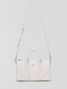 SMFK Medium Leather Cross Motif Handbag in White