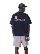 FPA Quick Dry Crewneck T Shirt in Navy Blue - On Male Model