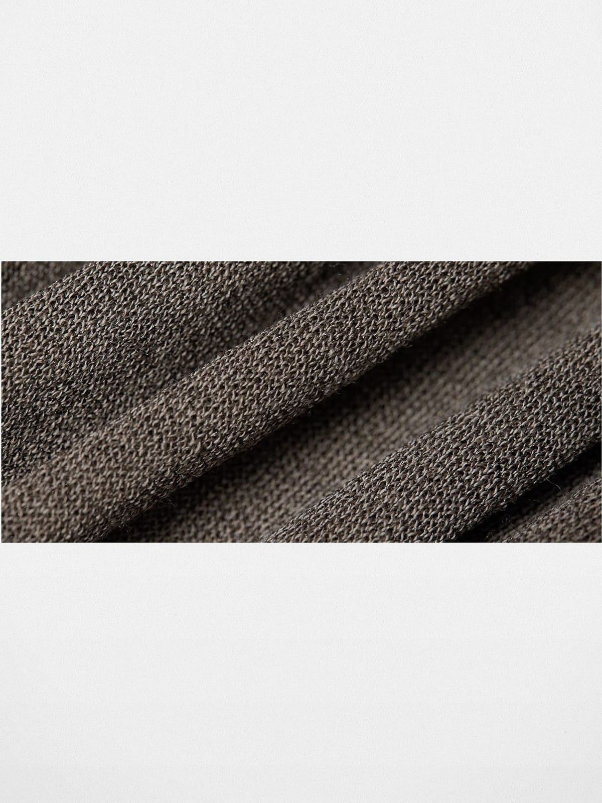 Random Piece Lightweight Merino Hooded Zip Cardigan in Brown - Detail