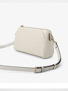 HONGU Quilted Leather Chain Crossbody Bag in Cream