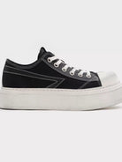 SMFK Distressed Canvas Skate Sneakers in Black