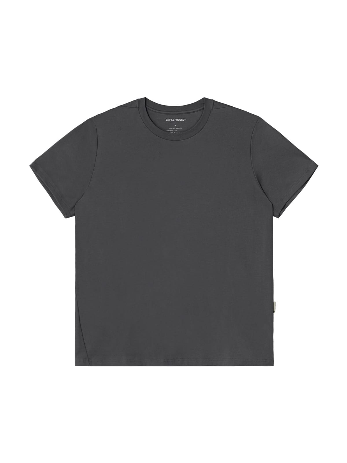 SIMPLE PROJECT Misaligned Seam Crewneck T Shirt in Gray
