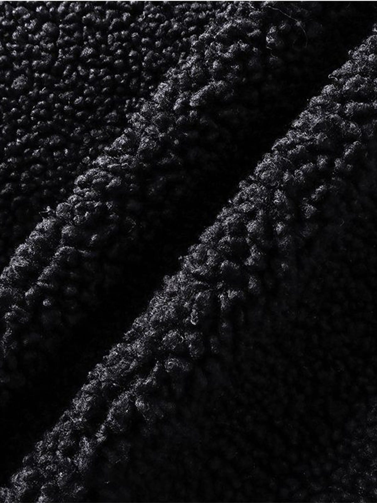 D5ove Sherpa Fleece Half Zip Sweatshirt in Black - Detail