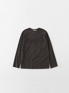 Random Piece Script Letter Print Cotton T Shirt in Gray