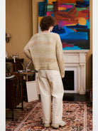 Retro 21 Gradient Open Knit Wool Blend Sweater in Sand - Lifestyle