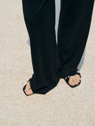 TEASEL Cooling Wide Leg Trousers in Black - On Model