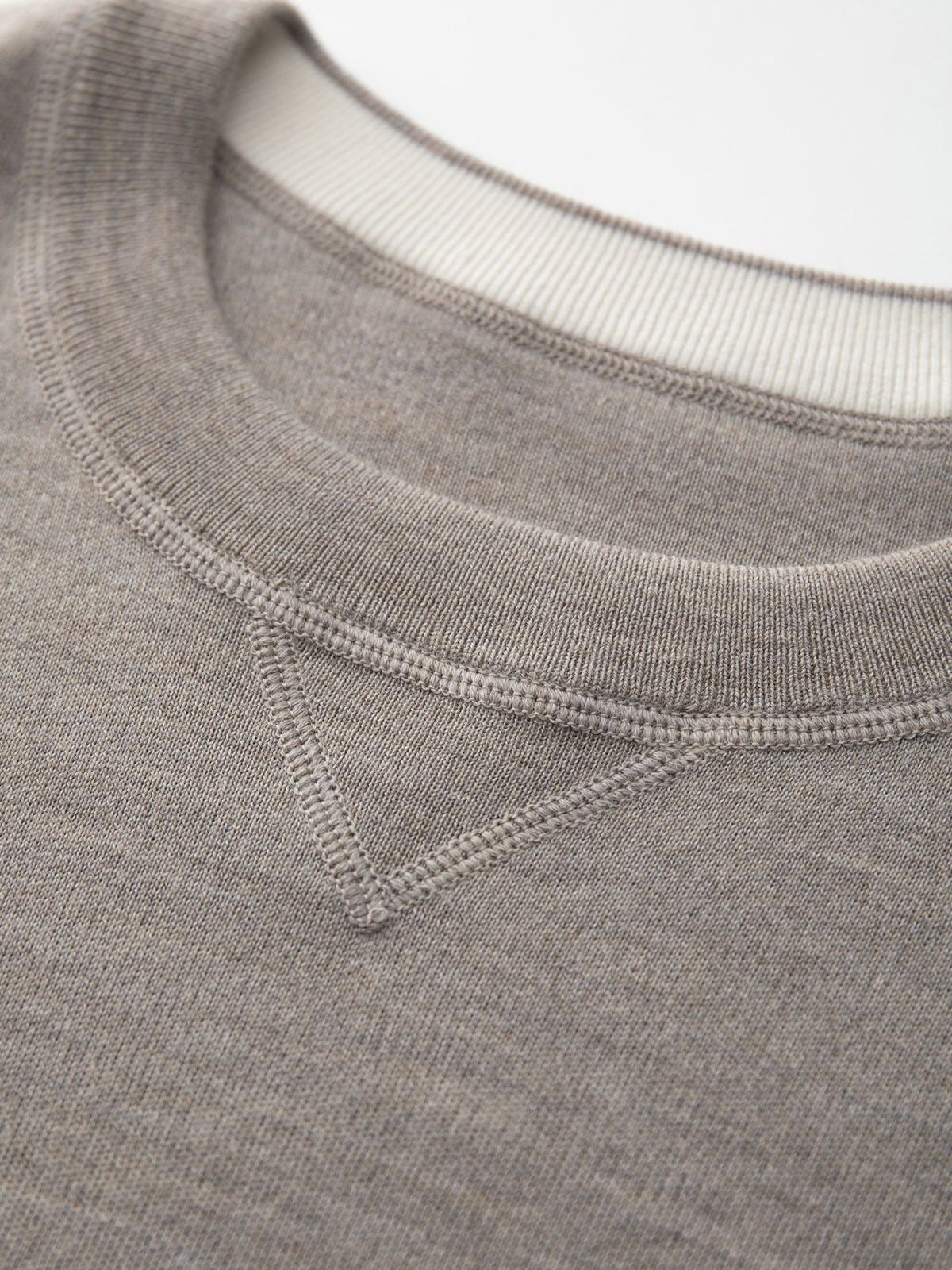 TEASEL Merino Wool Crewneck Sweatshirt in Gray - Detail
