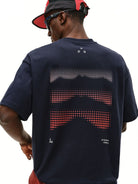 FPA Quick Dry Polka Dot T Shirt in Navy Blue - On Model