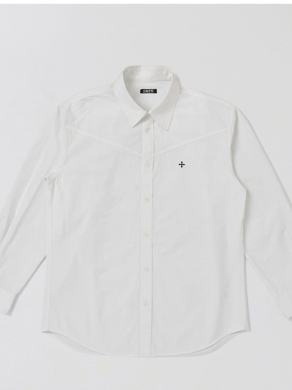 SMFK Cotton Button Up Cargo Shirt in White