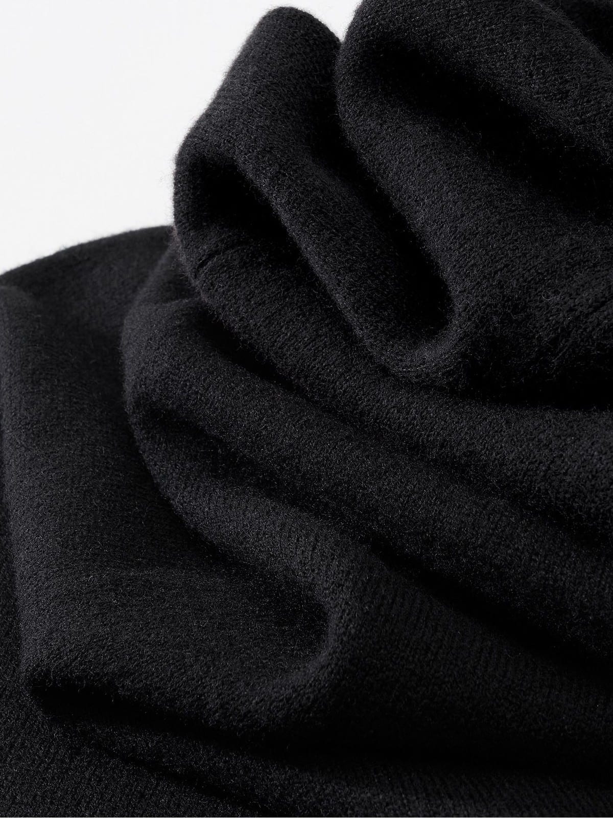 MSBEAST Biella Merino Wool Wide Leg Pants in Black - Detail