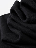 MSBEAST Biella Merino Wool Wide Leg Pants in Black - Detail