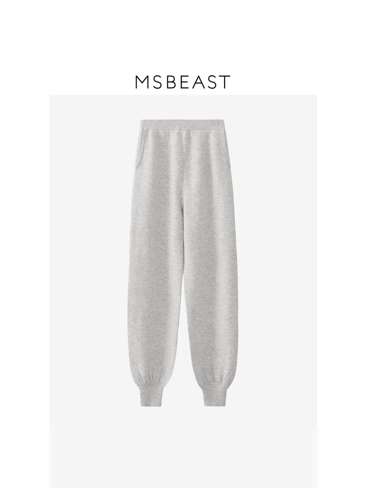 MSBEAST Merino Wool Hoodie Jogger Set in Gray