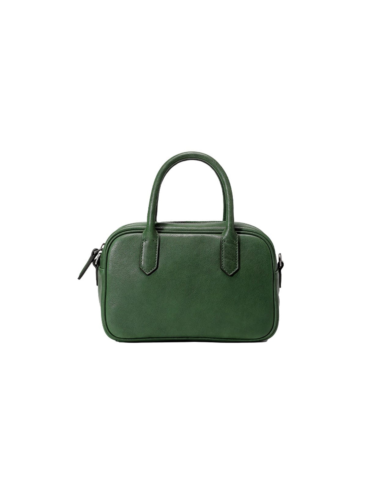 QIUZHEN Vegetable Tanned Leather Bowling Bag in Green