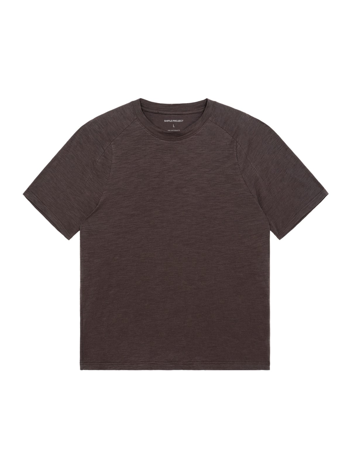 SIMPLE PROJECT Washed Slub Cotton Raglan Tee in Brown