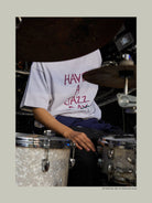 USAGE JZ Festival Graphic Cotton T Shirt in Heather Gray - On Model