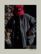 USAGE Heavyweight Cotton Canvas Barn Jacket in Gray - On Male Model