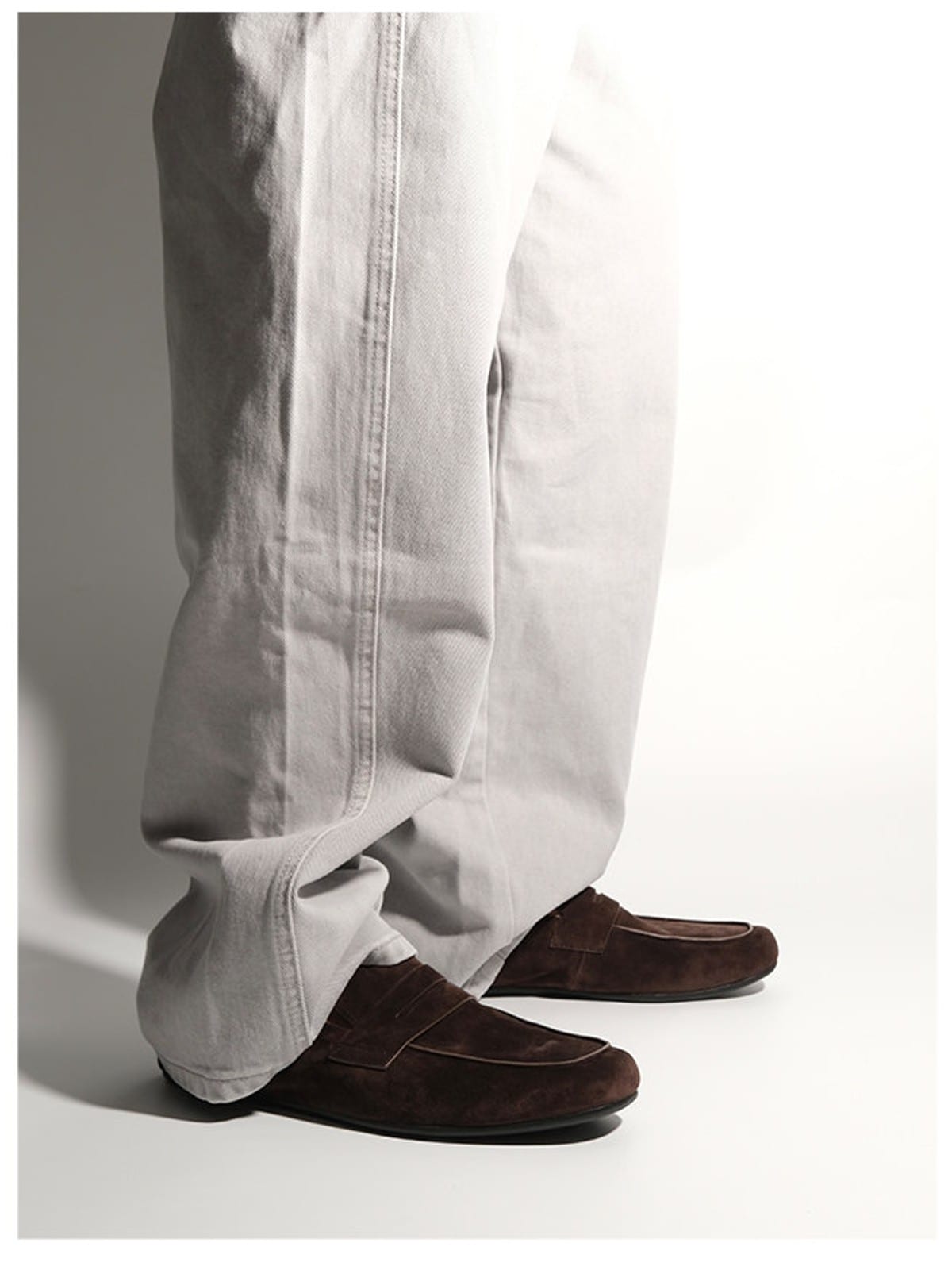 EIX GNOD Calf Leather Slip On Loafers in Brown - On Model