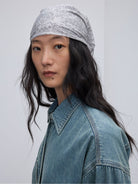 Random Piece Vintage Washed Cotton Blend Shirt in Denim - On Female Model