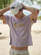 Retro 21 California Graphic Ringer T Shirt in Lavender - Lifestyle