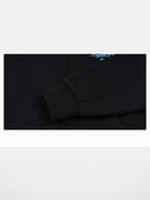 MEDM Embroidered Cotton Blend Zip Up Hoodie in Black - Detail