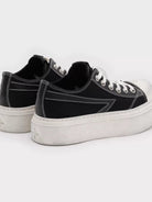 SMFK Distressed Canvas Skate Sneakers in Black