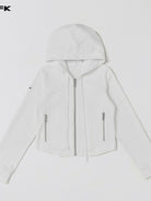 SMFK Cotton Blend Slim Zip Up Hoodie in White
