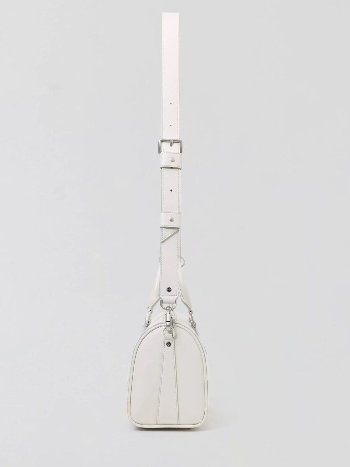 SMFK Medium Leather Cross Motif Handbag in White