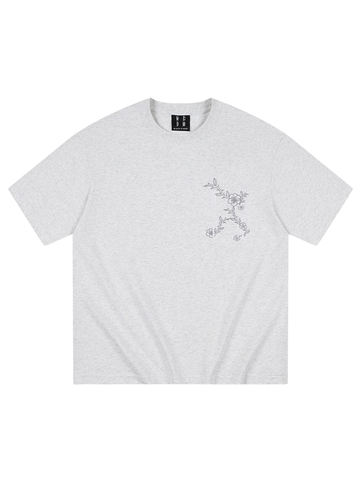 MEDM Floral Graphic Cotton Sorona T Shirt in Gray