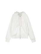 SIMPLE PROJECT Cotton Blend Zip Up Hoodie in White